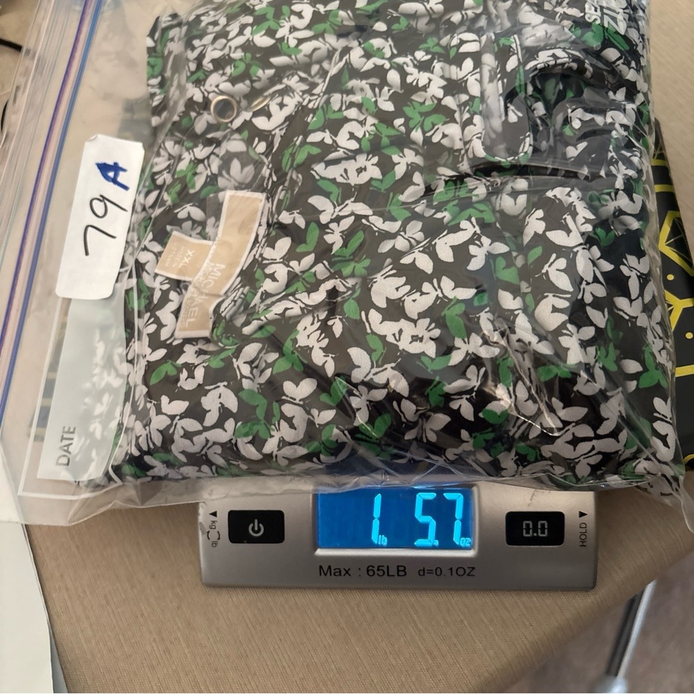 Michael Kors Sleeveless Green Floral Print Maxi Dress Sz XXL V-Neck Grommets - Picture 9 of 9